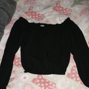 Elegant Black Off-Shoulder Blouse